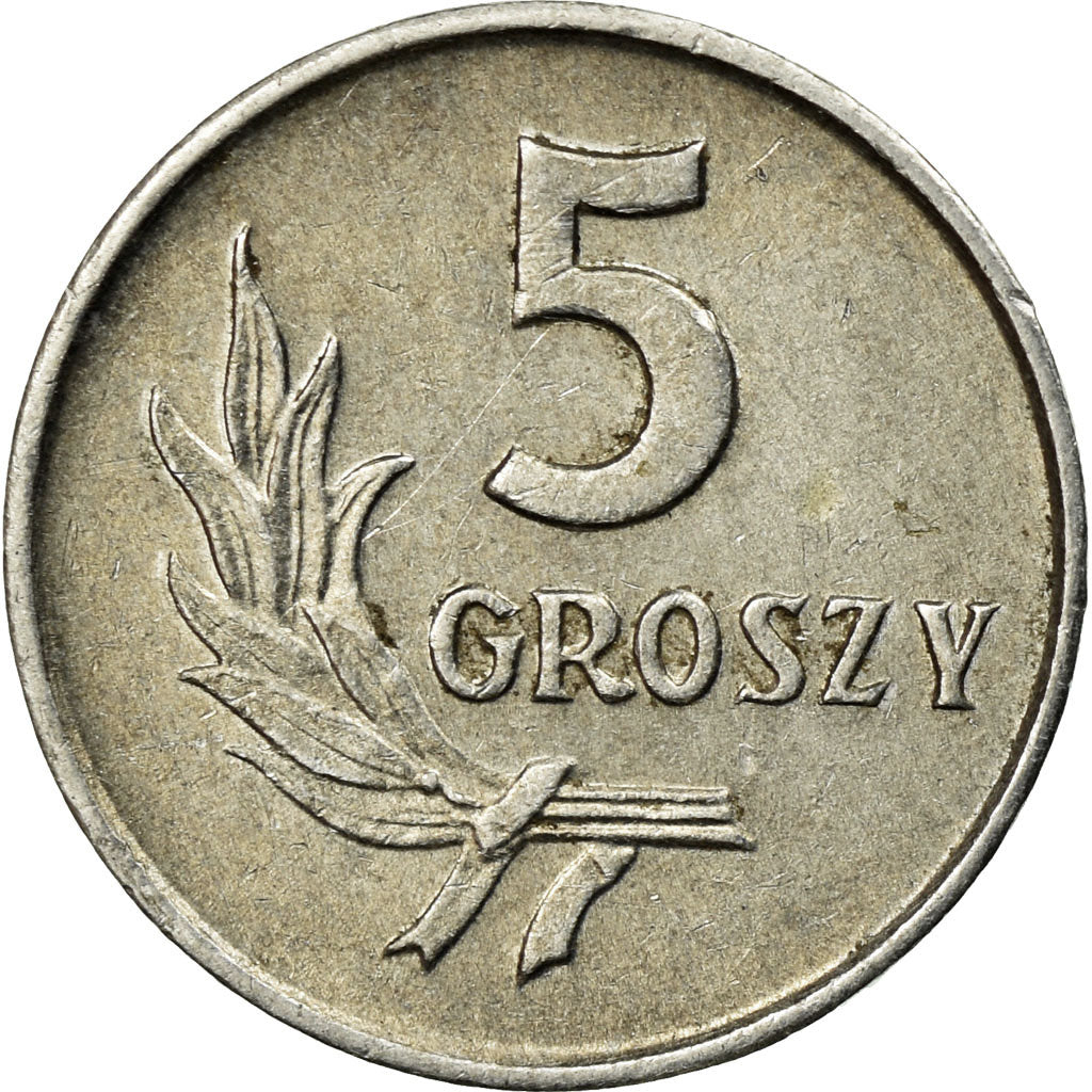 Coin, Poland, 5 Groszy, 1961, Warsaw, EF(40-45), Aluminum, KM:A46