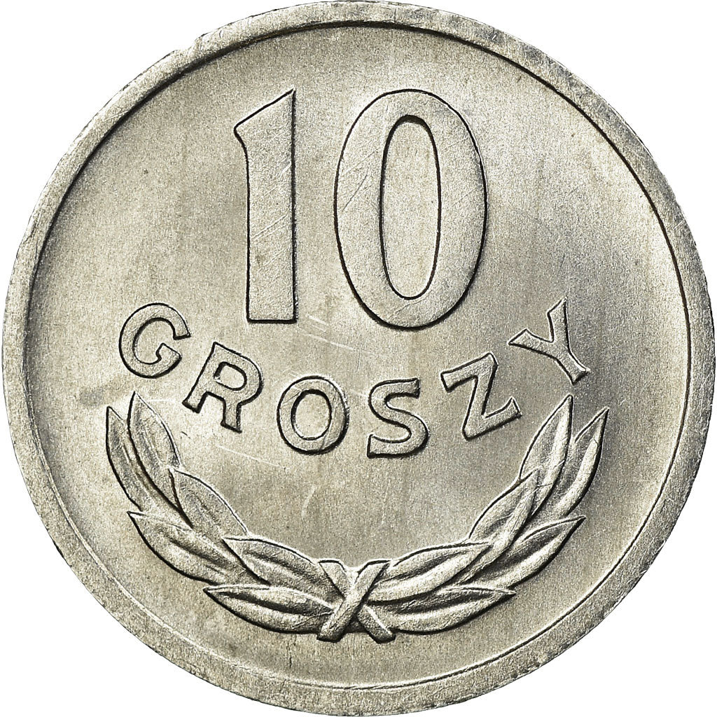 Coin, Poland, 10 Groszy, 1968, Warsaw, AU(55-58), Aluminum, KM:AA47