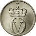 Moneta, Norvegia, Olav V, 10 Öre, 1971, SPL-, Rame-nichel, KM:411