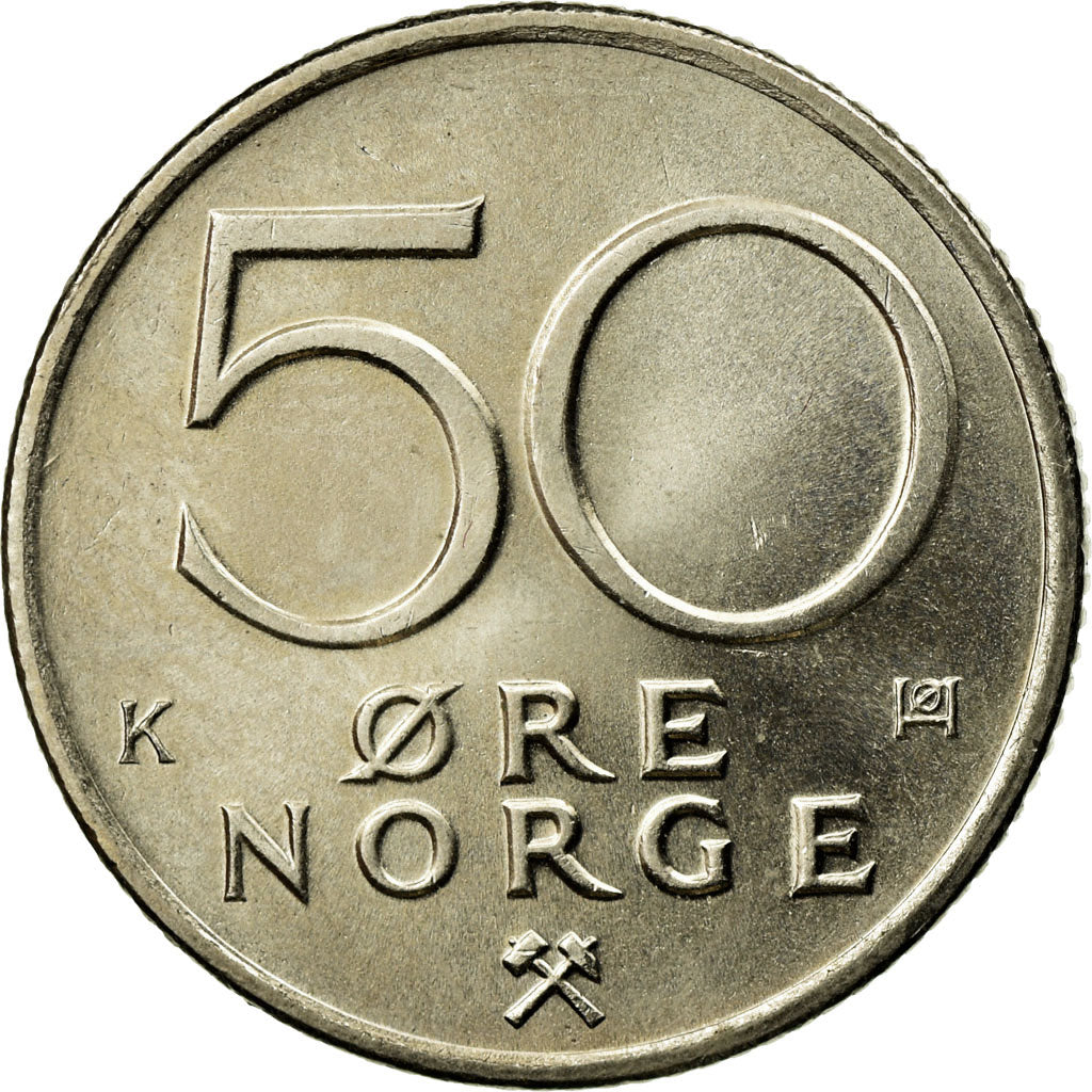 Monnaie, Norvège, Olav V, 50 Öre, 1984, SUP, Copper-nickel, KM:418