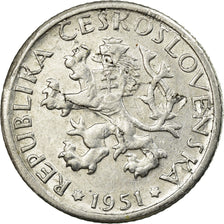 Coin, Czechoslovakia, Koruna, 1951, EF(40-45), Aluminum, KM:22