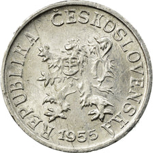 Coin, Czechoslovakia, Haler, 1955, EF(40-45), Aluminum, KM:35