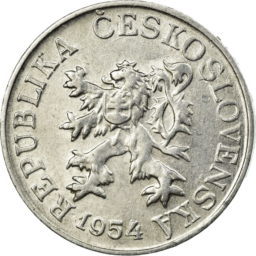 Coin, Czechoslovakia, 3 Halere, 1954, EF(40-45), Aluminum, KM:36