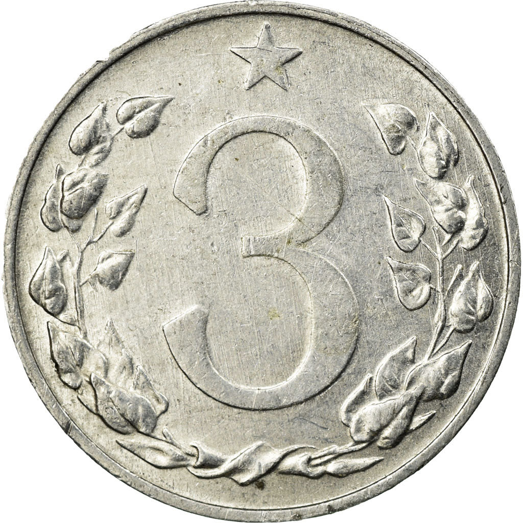 Coin, Czechoslovakia, 3 Halere, 1954, EF(40-45), Aluminum, KM:36