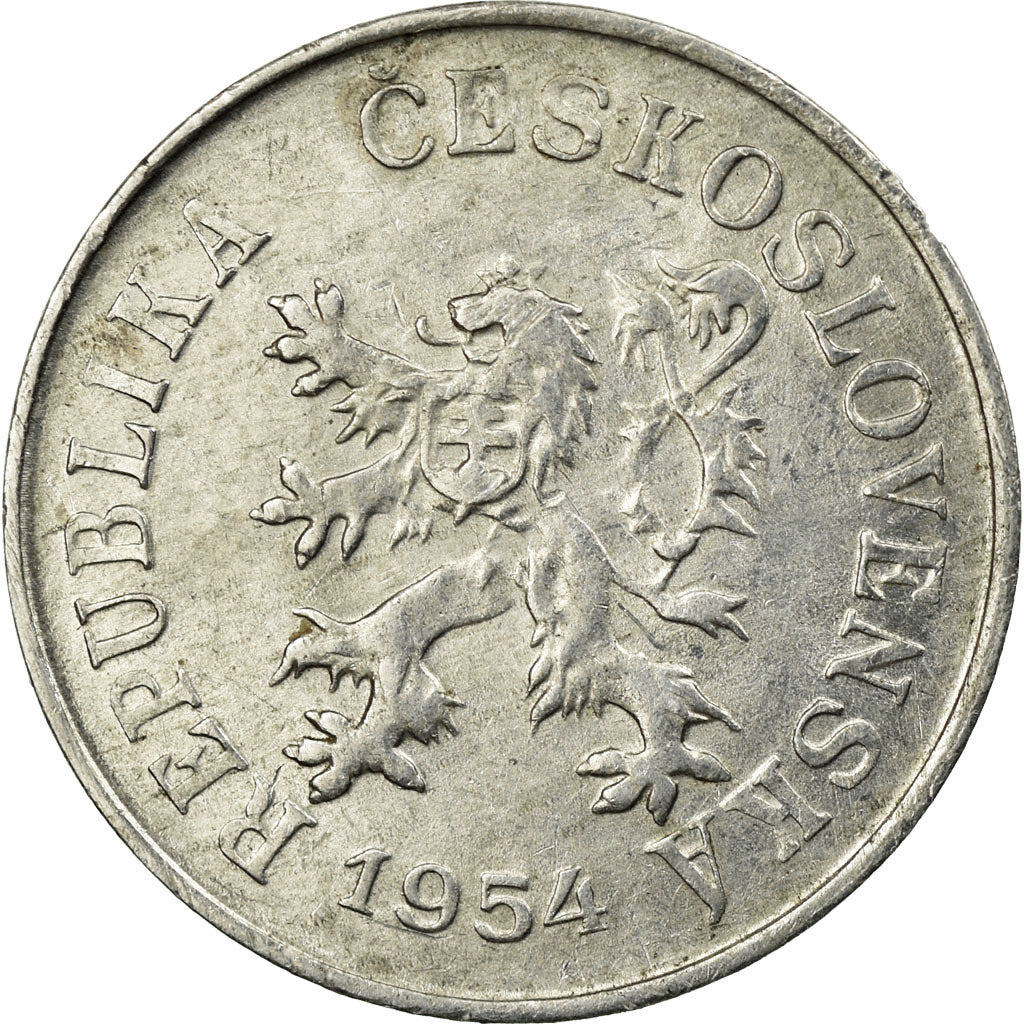 Coin, Czechoslovakia, 5 Haleru, 1954, EF(40-45), Aluminum, KM:37