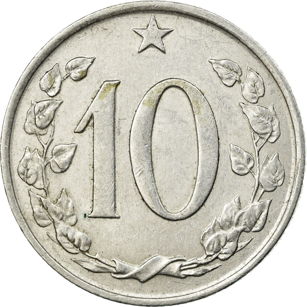 Coin, Czechoslovakia, 10 Haleru, 1961, EF(40-45), Aluminum, KM:49.1