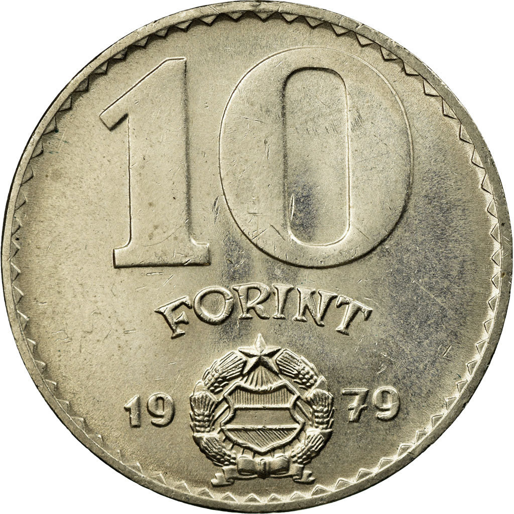 Coin, Hungary, 10 Forint, 1979, AU(55-58), Nickel, KM:595