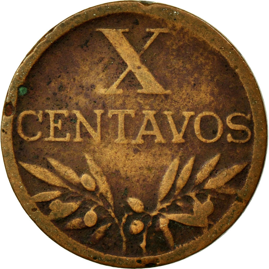 Coin, Portugal, 10 Centavos, 1943, VF(30-35), Bronze, KM:583