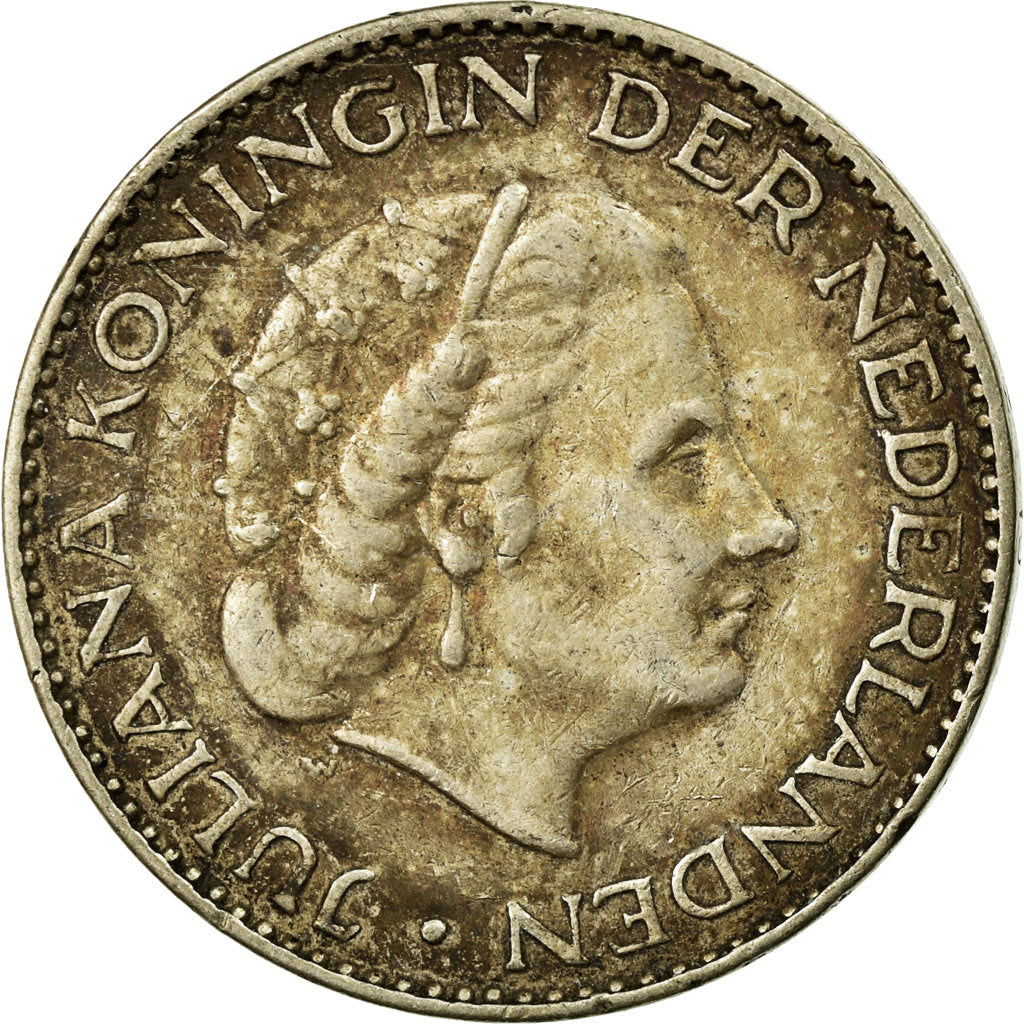 Coin, Netherlands, Juliana, Gulden, 1955, EF(40-45), Silver, KM:184