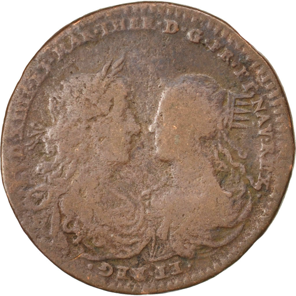 France, Royal, Token, VF(20-25), Copper, 24, 3.90
