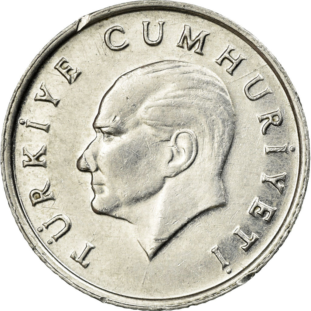 Moeda, Turquia, 5 Lira, 1986, AU(55-58), Alumínio, KM:963