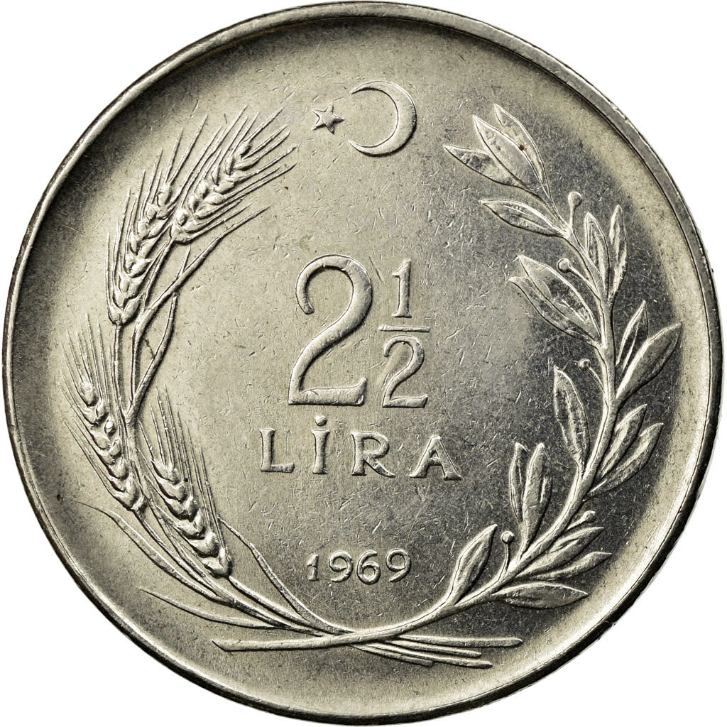 Monnaie, Turquie, 2-1/2 Lira, 1969, SUP, Stainless Steel, KM:893.2