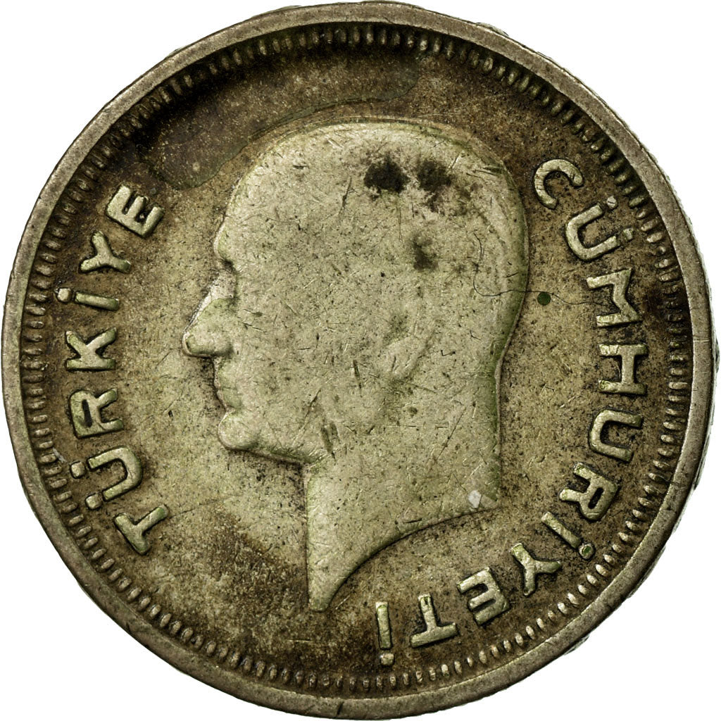 Coin, Turkey, 25 Kurus, 1937, VF(30-35), Silver, KM:864