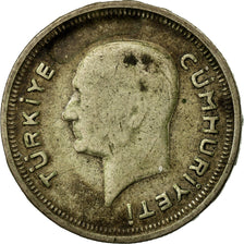 Coin, Turkey, 25 Kurus, 1937, VF(30-35), Silver, KM:864