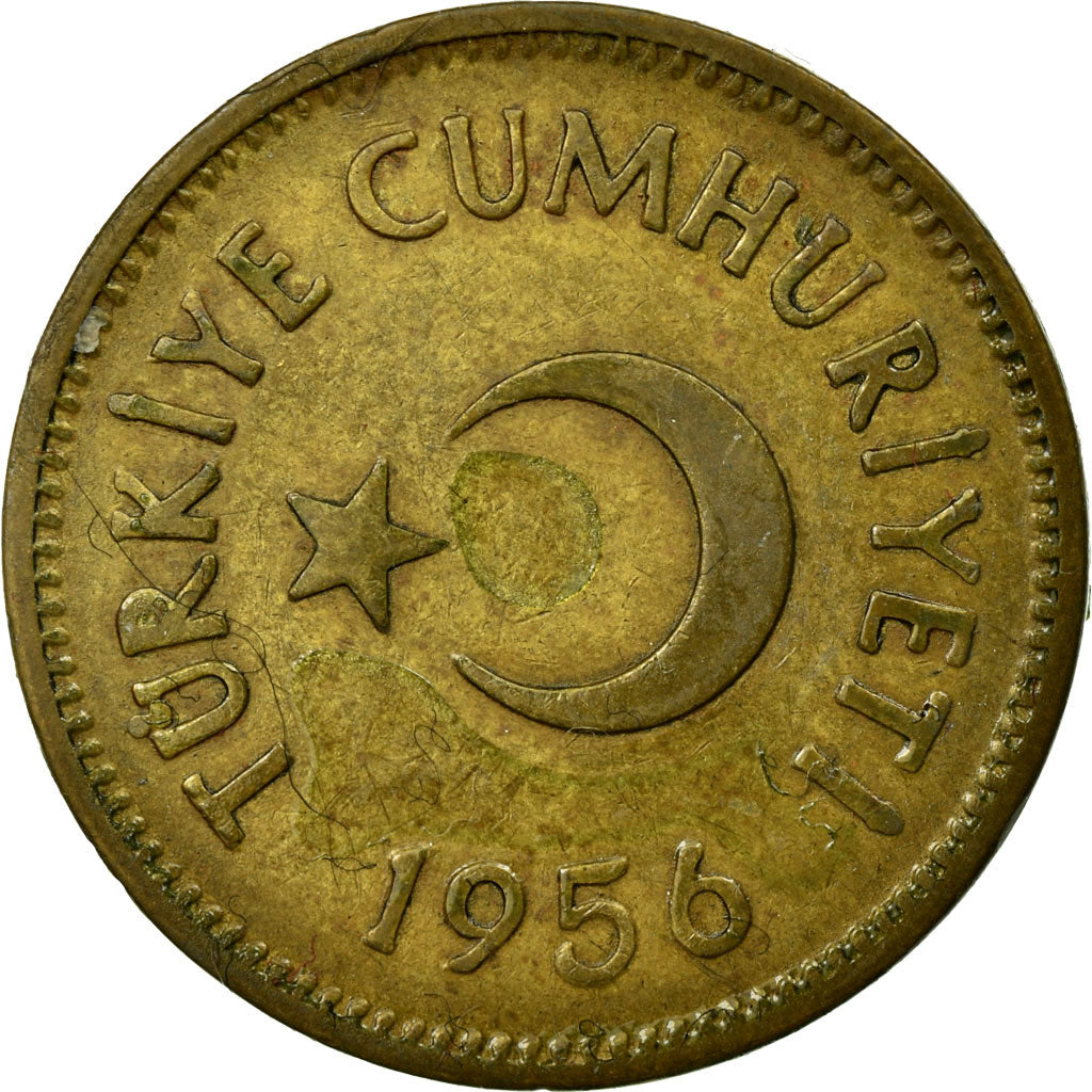 Munten, Turkije, 25 Kurus, 1956, FR, Tin, KM:886