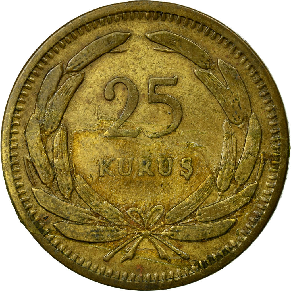 Munten, Turkije, 25 Kurus, 1956, FR, Tin, KM:886