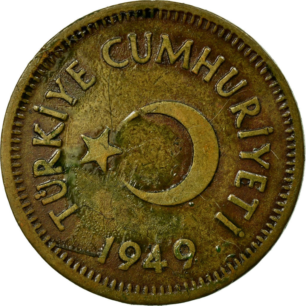 Munten, Turkije, 10 Kurus, 1949, FR, Tin, KM:888