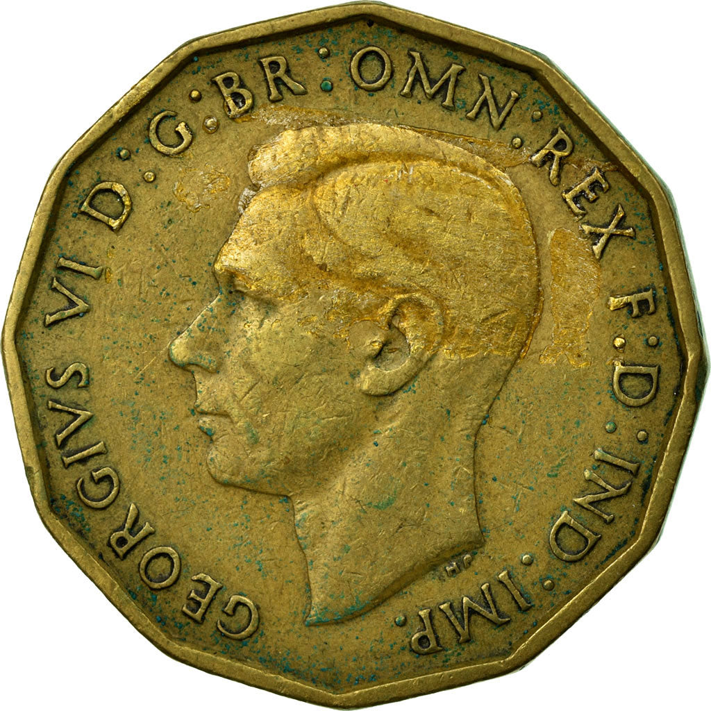 Moeda, Grã-Bretanha, George VI, 3 Pence, 1939, EF(40-45), Níquel-Latão