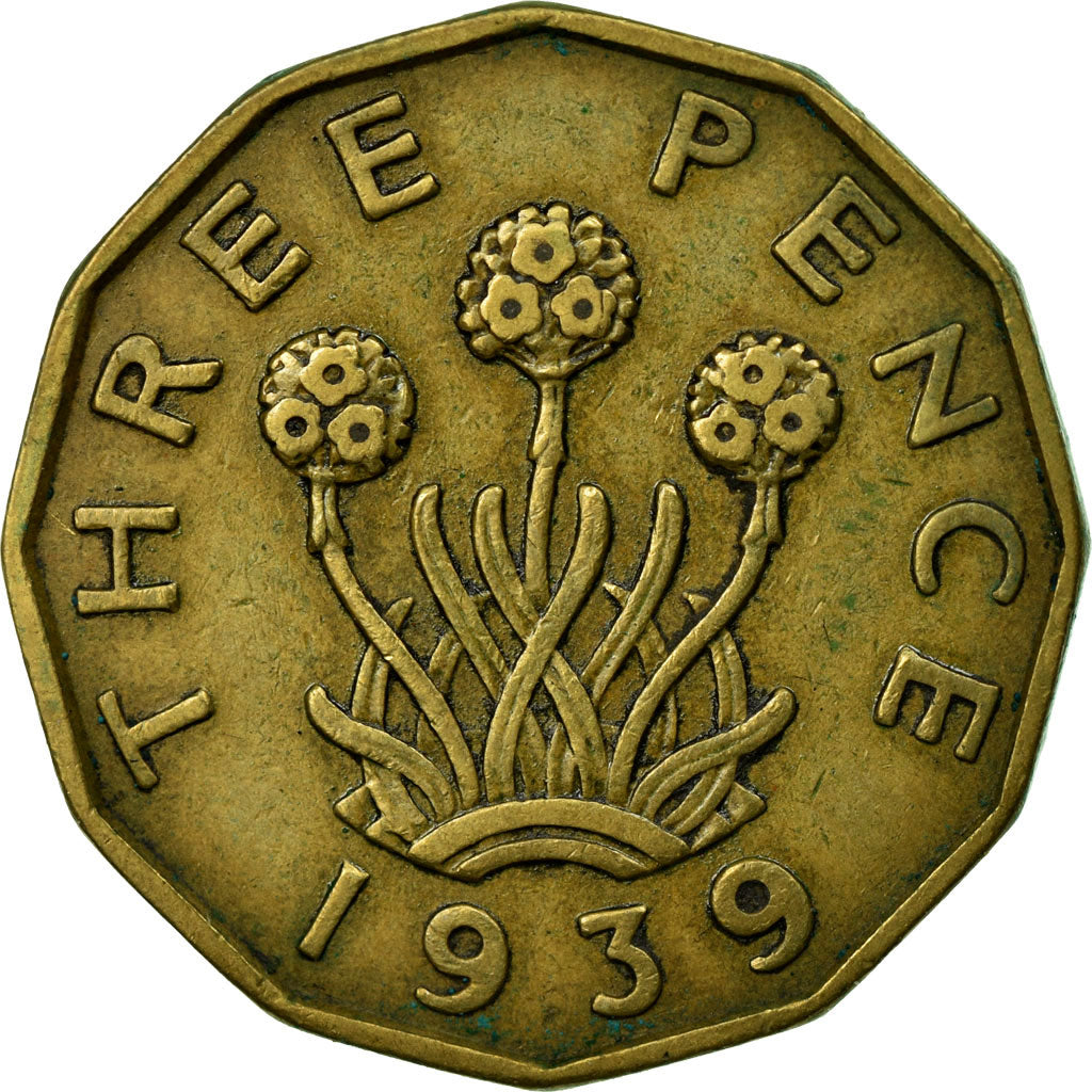 Moeda, Grã-Bretanha, George VI, 3 Pence, 1939, EF(40-45), Níquel-Latão