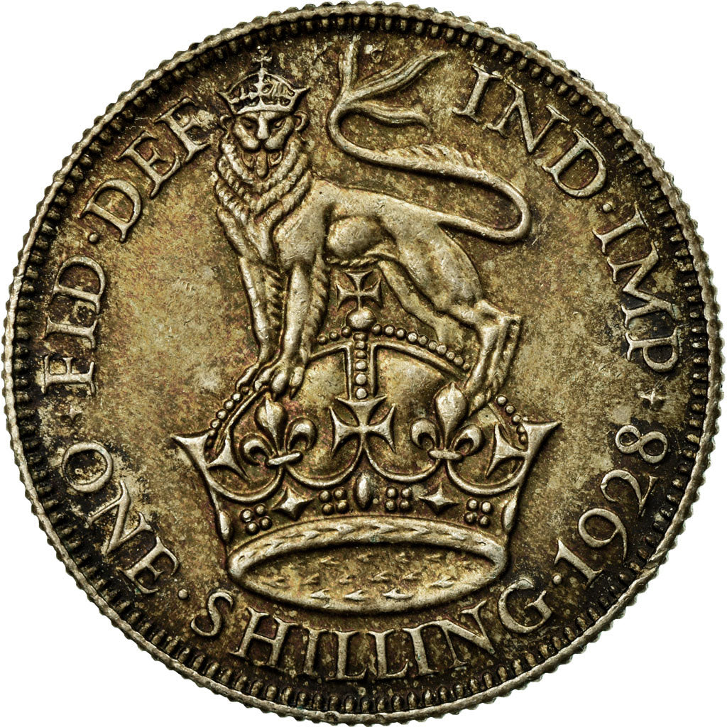 Coin, Great Britain, George V, Shilling, 1928, EF(40-45), Silver, KM:833