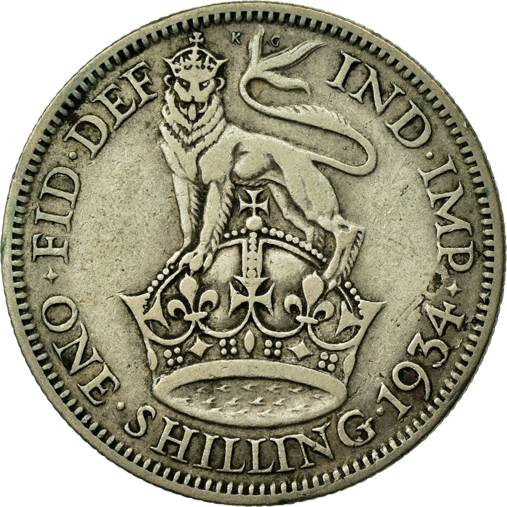 Coin, Great Britain, George V, Shilling, 1934, VF(30-35), Silver, KM:833