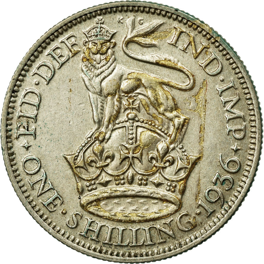 Coin, Great Britain, George V, Shilling, 1936, EF(40-45), Silver, KM:833