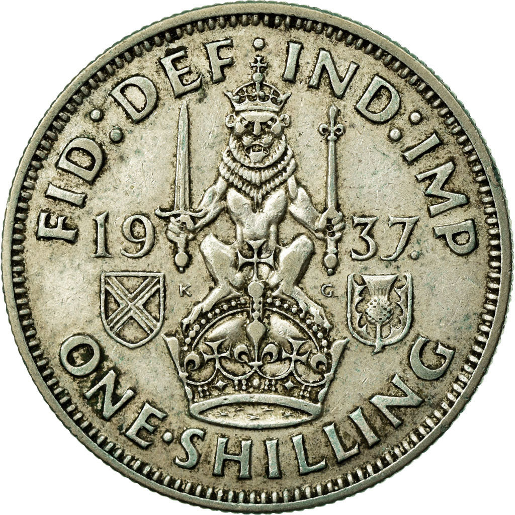 Coin, Great Britain, George VI, Shilling, 1937, EF(40-45), Silver, KM:854