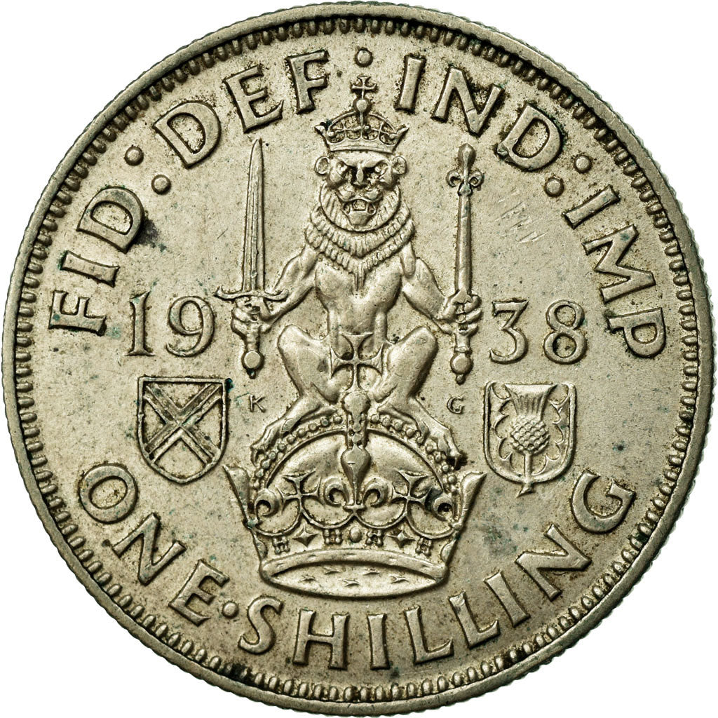 Coin, Great Britain, George VI, Shilling, 1938, EF(40-45), Silver, KM:854