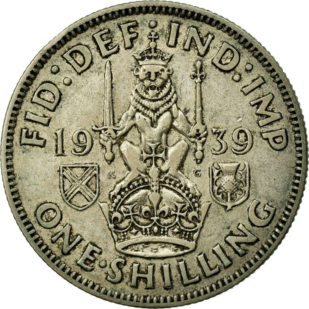 Coin, Great Britain, George VI, Shilling, 1939, EF(40-45), Silver, KM:854