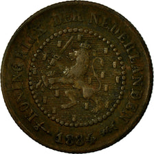 Coin, Netherlands, William III, 1/2 Cent, 1884, VF(30-35), Bronze, KM:109.1
