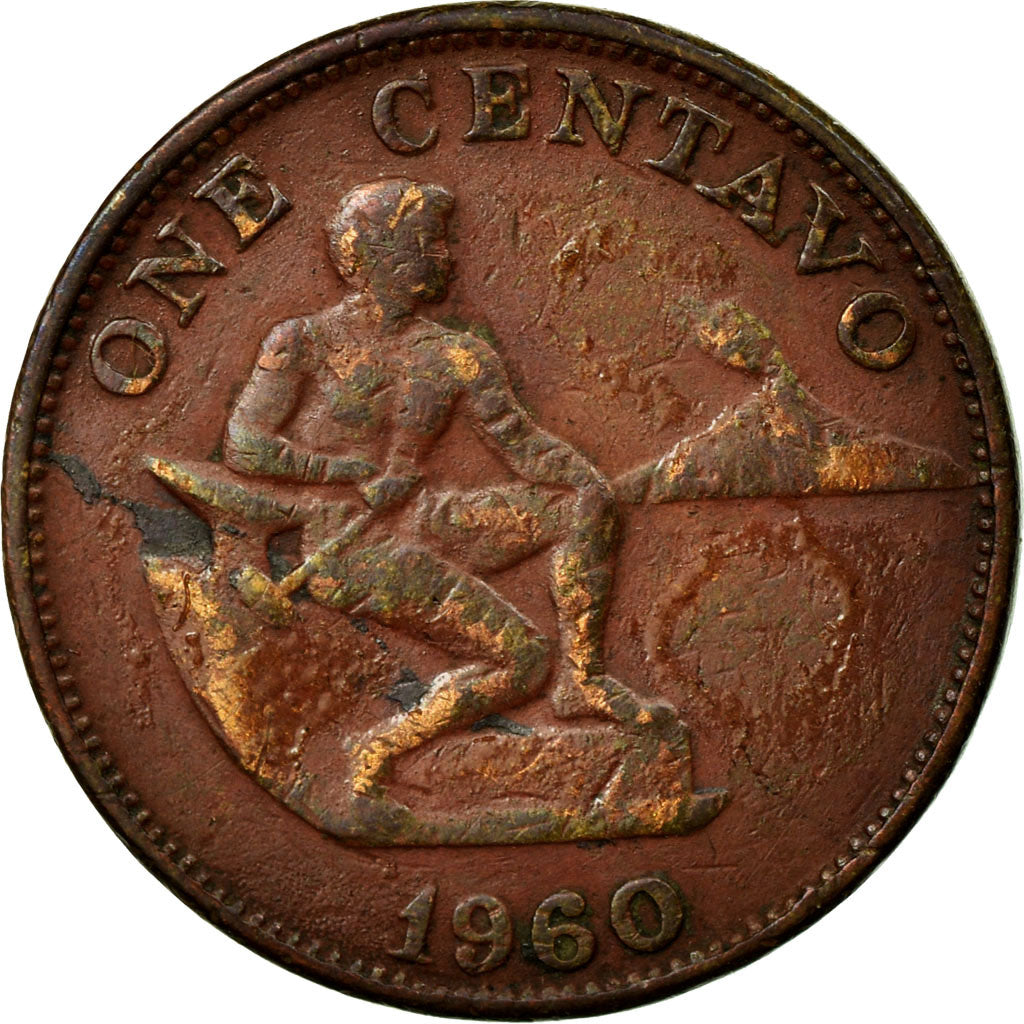 Moneta, Filippine, Centavo, 1960, MB, Bronzo, KM:186