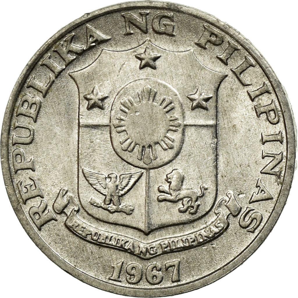 Moneda, Filipinas, Sentimo, 1967, MBC, Aluminio, KM:196