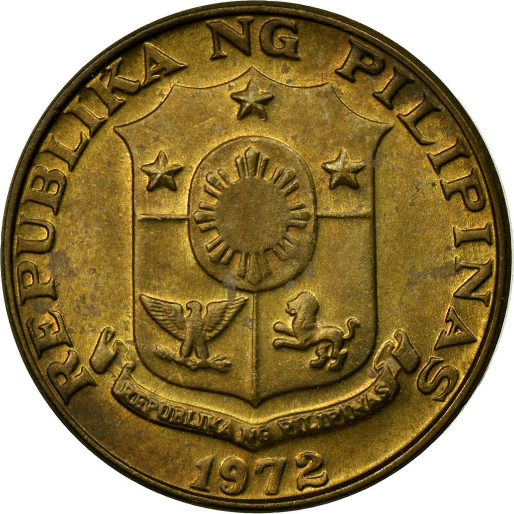 Coin, Philippines, 5 Sentimos, 1972, EF(40-45), Brass, KM:197