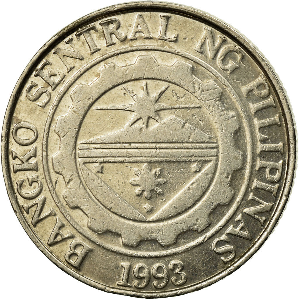 Coin, Philippines, Piso, 1993, EF(40-45), Stainless Steel, KM:243.2