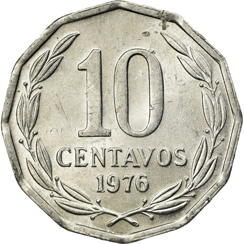 Coin, Chile, 10 Centavos, 1976, EF(40-45), Aluminum, KM:205a