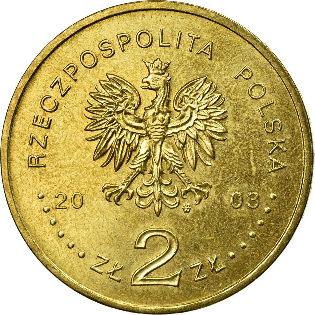 Coin, Poland, 2 Zlote, 2003, Warsaw, EF(40-45), Brass, KM:455