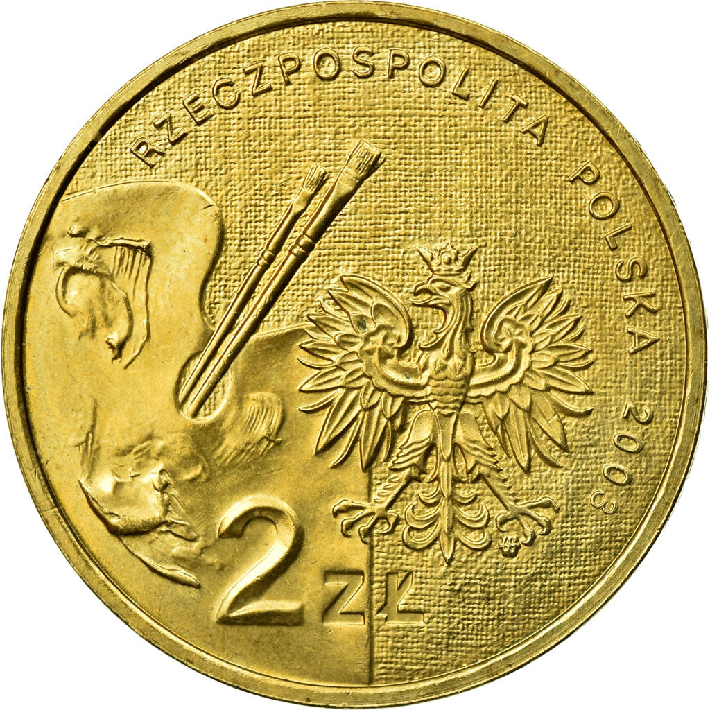 Coin, Poland, 2 Zlote, 2003, Warsaw, EF(40-45), Brass, KM:477