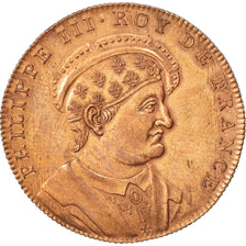FRANCE, History, Philippe III, Medal, AU(50-53), Copper, 32, 14.30