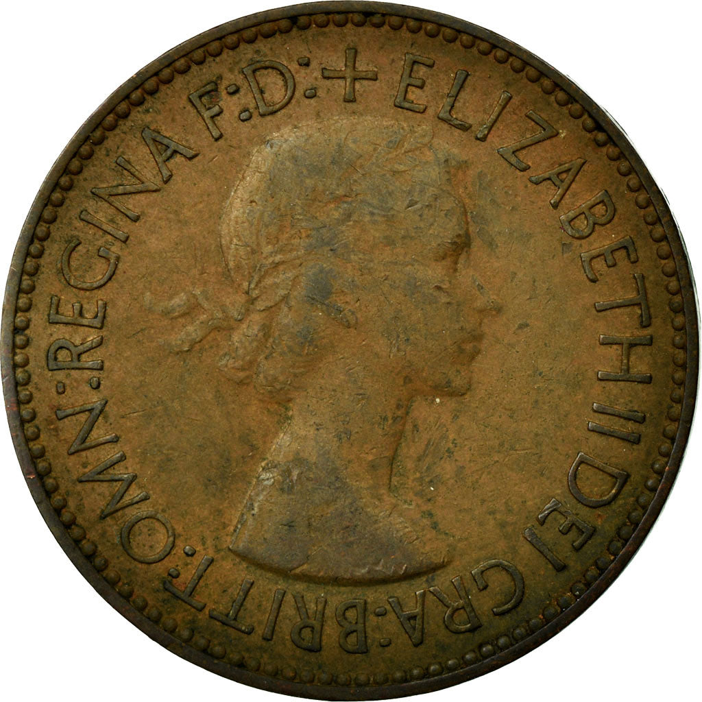 Monnaie, Grande-Bretagne, Elizabeth II, 1/2 Penny, 1953, TTB, Bronze, KM:882