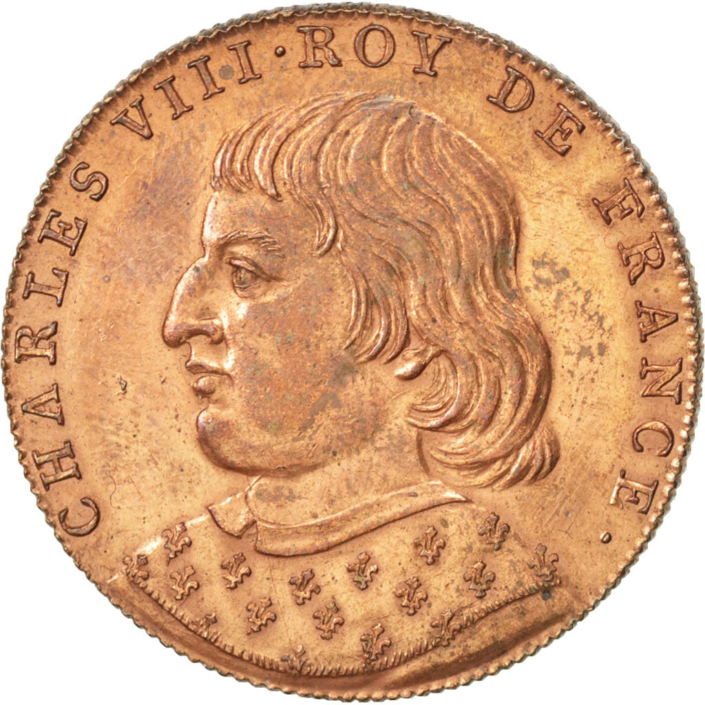 France, Medal, Charles VIII, History, AU(50-53), Copper
