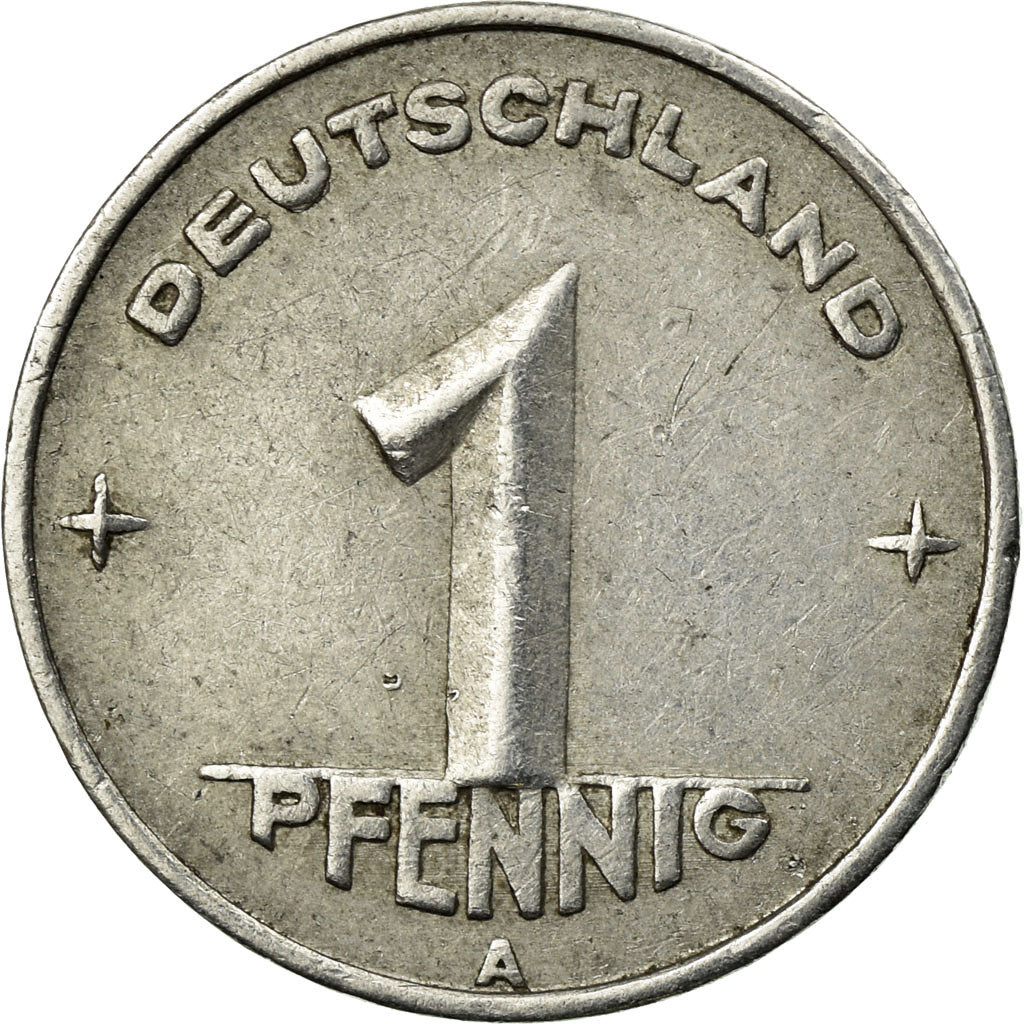 Coin, GERMAN-DEMOCRATIC REPUBLIC, Pfennig, 1950, Berlin, EF(40-45), Aluminum