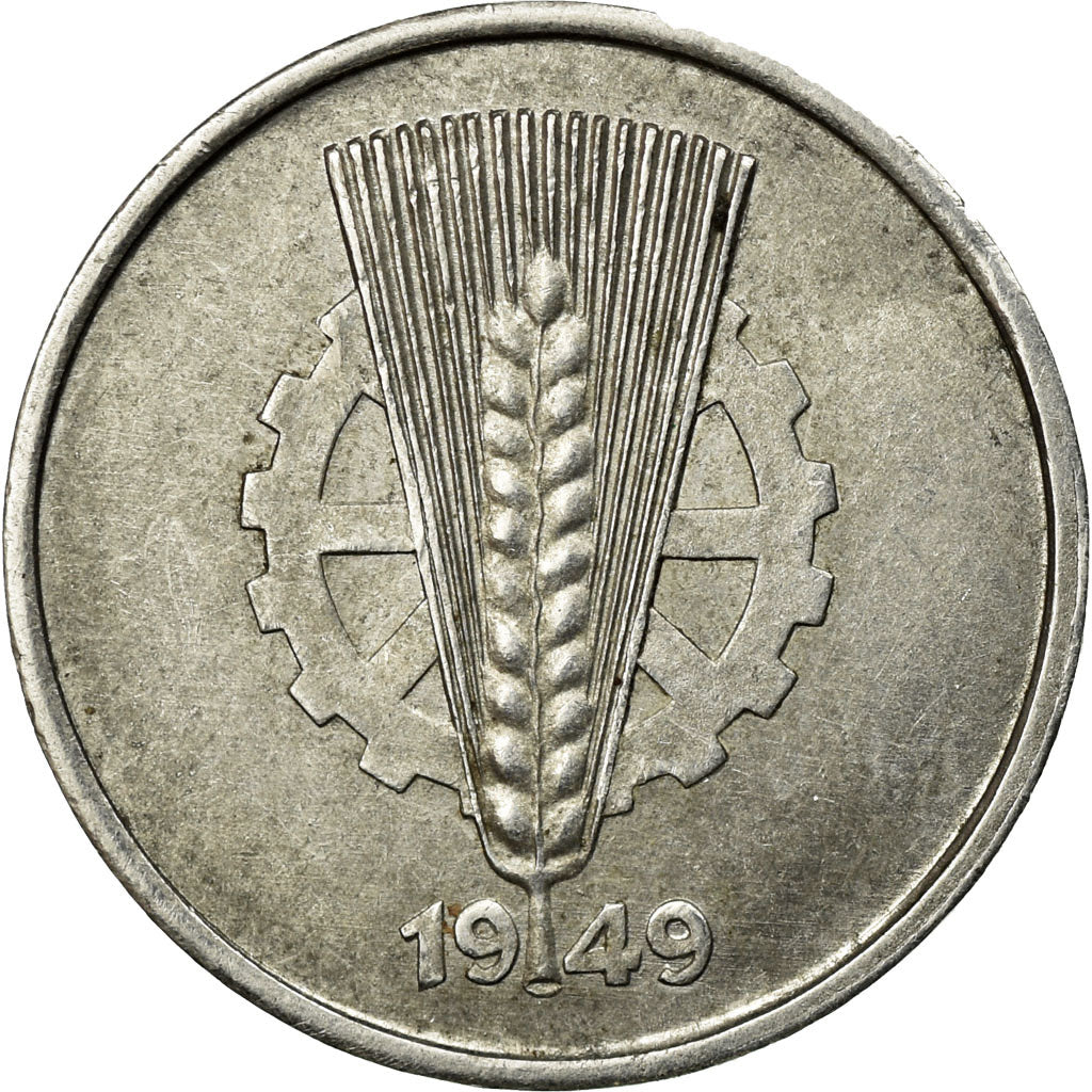 Münze, GERMAN-DEMOCRATIC REPUBLIC, 10 Pfennig, 1949, Berlin, SS, Aluminium