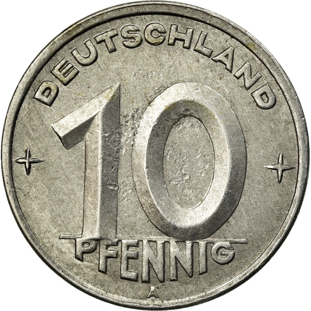 Münze, GERMAN-DEMOCRATIC REPUBLIC, 10 Pfennig, 1949, Berlin, SS, Aluminium