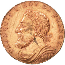 FRANCE, History, Francis I, Medal, AU(50-53), Copper, 32, 14.10