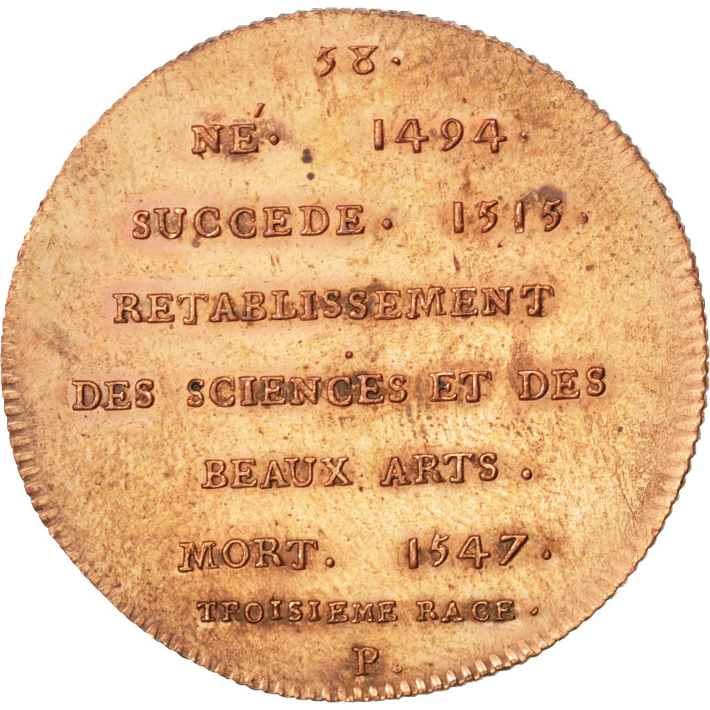 FRANCE, History, Francis I, Medal, AU(50-53), Copper, 32, 14.10
