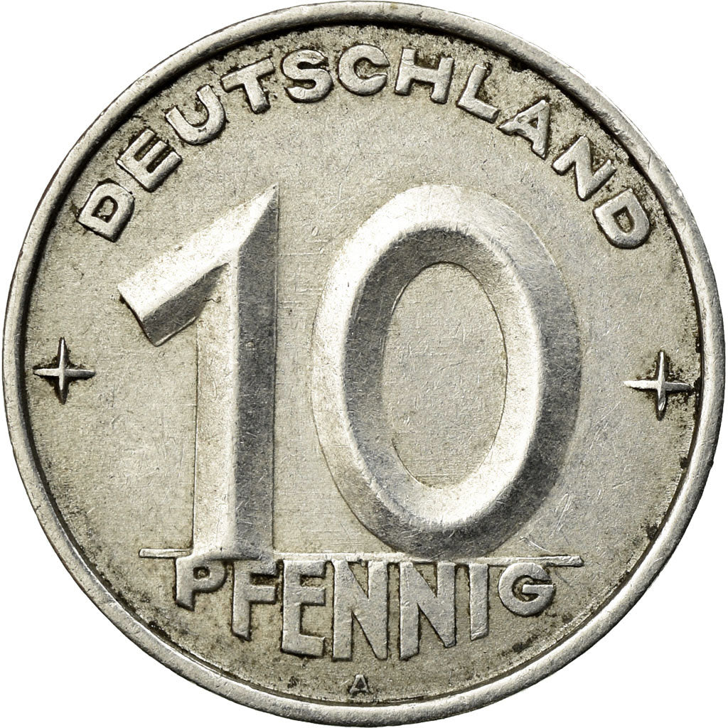 Coin, GERMAN-DEMOCRATIC REPUBLIC, 10 Pfennig, 1952, Berlin, EF(40-45), Aluminum