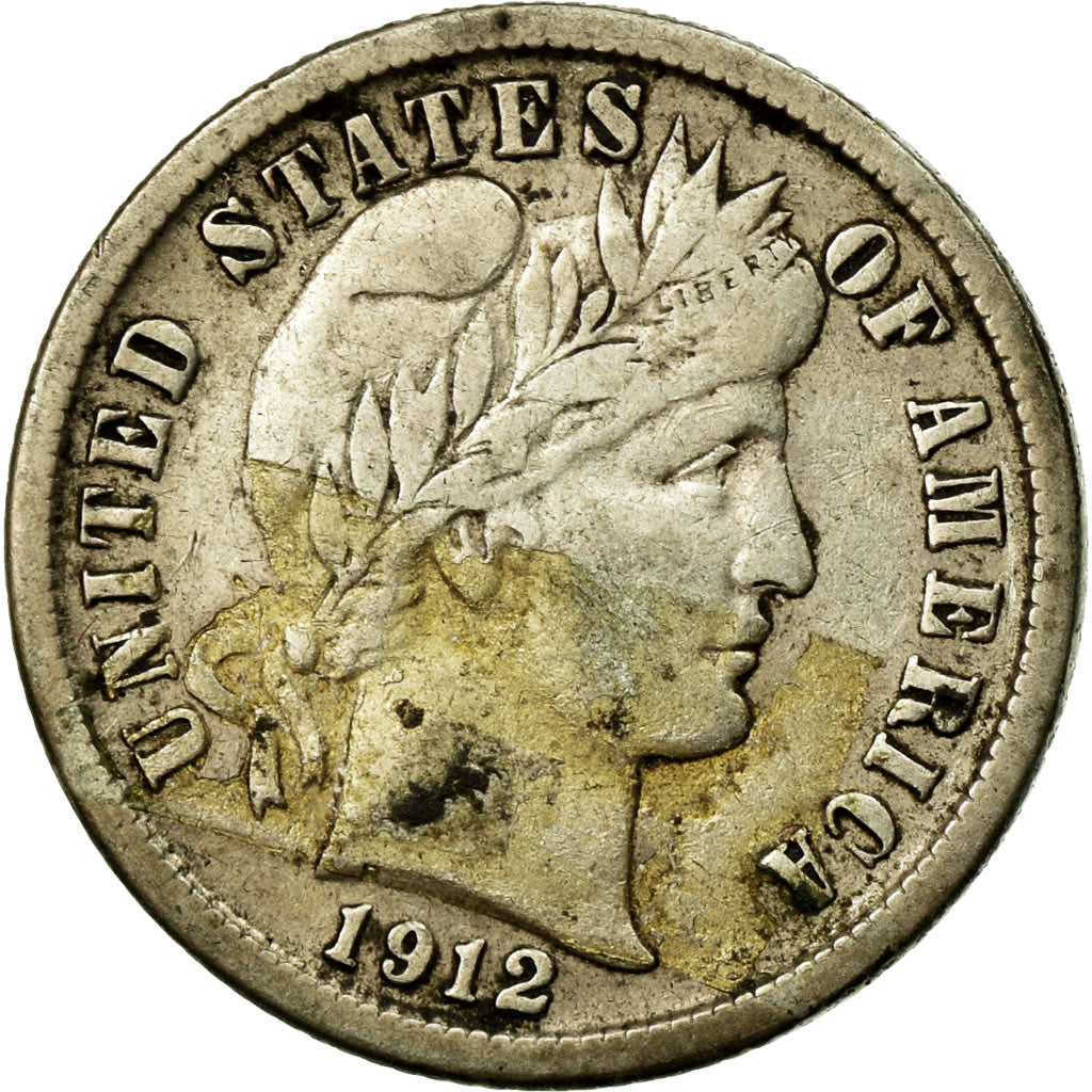 Coin, United States, Barber Dime, Dime, 1912, U.S. Mint, Denver, VF(30-35)