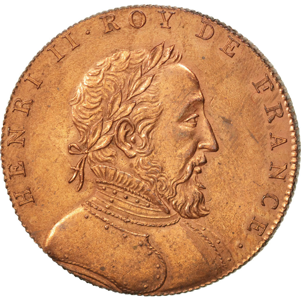 FRANCE, History, Henry II, Medal, AU(50-53), Copper, 32, 13.50