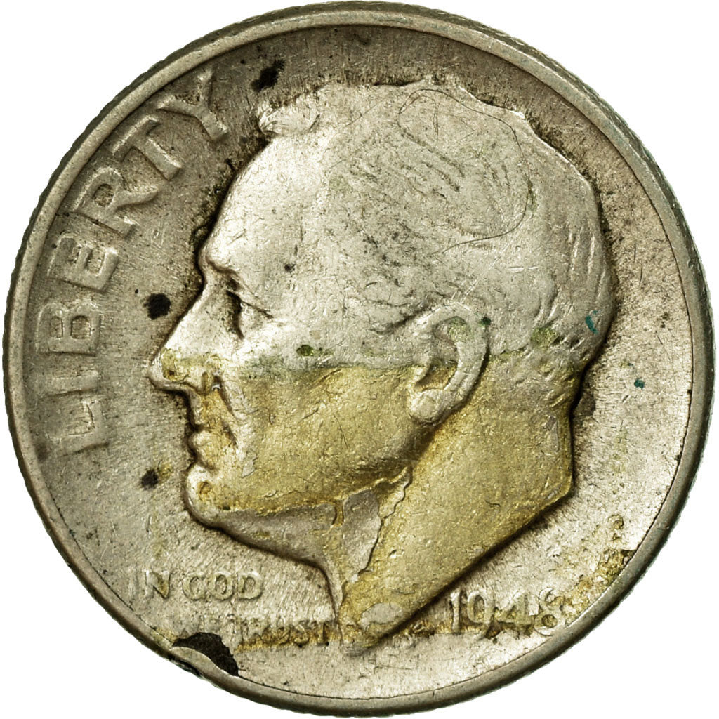 Moneta, Stati Uniti, Roosevelt Dime, Dime, 1948, U.S. Mint, Denver, BB, Argento