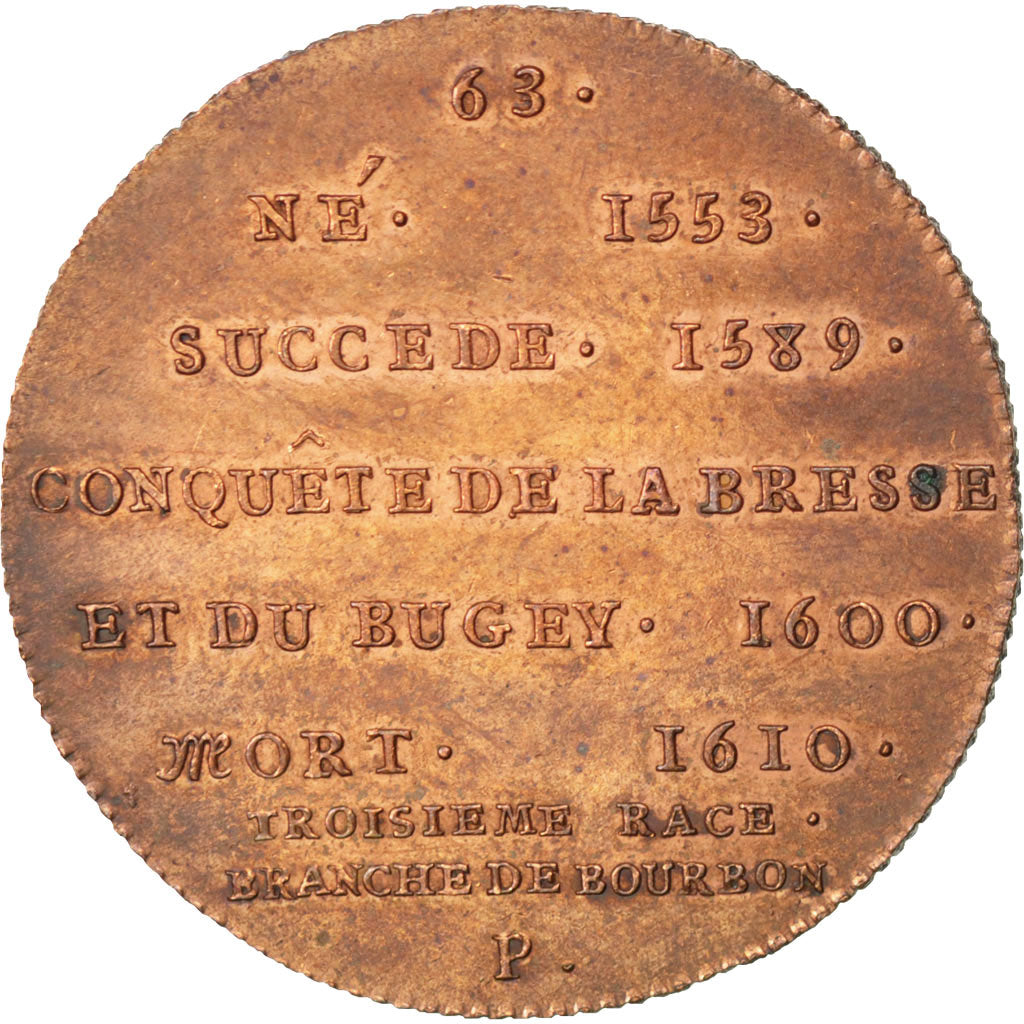 France, Medal, Henry IV, History, AU(50-53), Copper
